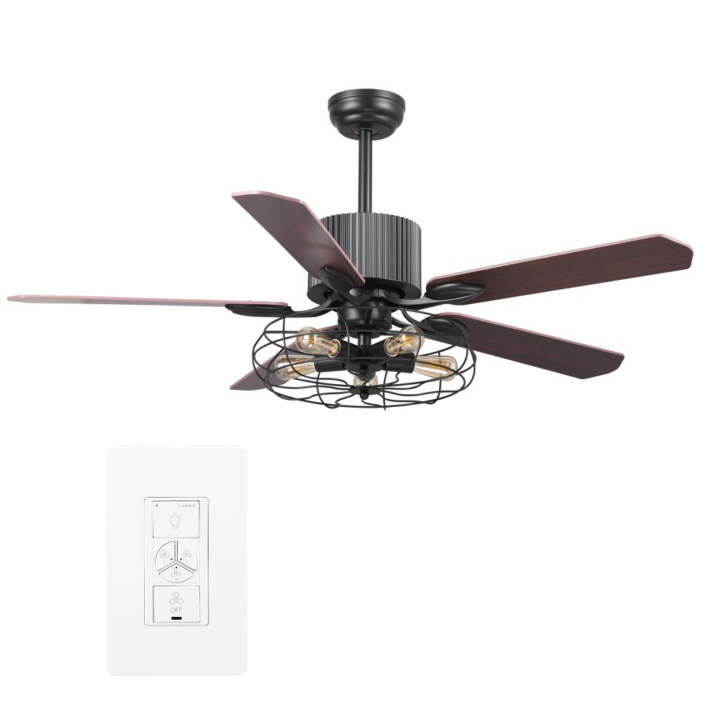 Carro USA VWGS-525D-L12-B5-1 Helston 52-inch Indoor Smart Ceiling Fan with Light Kit & Wall Control, Works with Alexa/Google Home/Siri